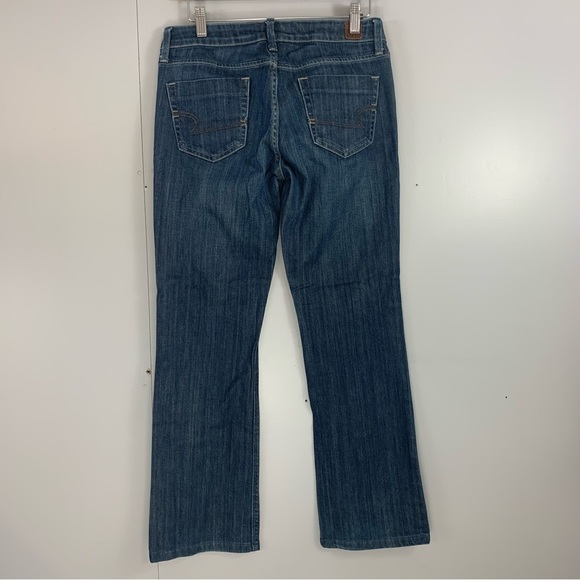 New! AE American Eagle True Boot Jeans 4 Regular Dark Low Rise - Picture 7 of 9